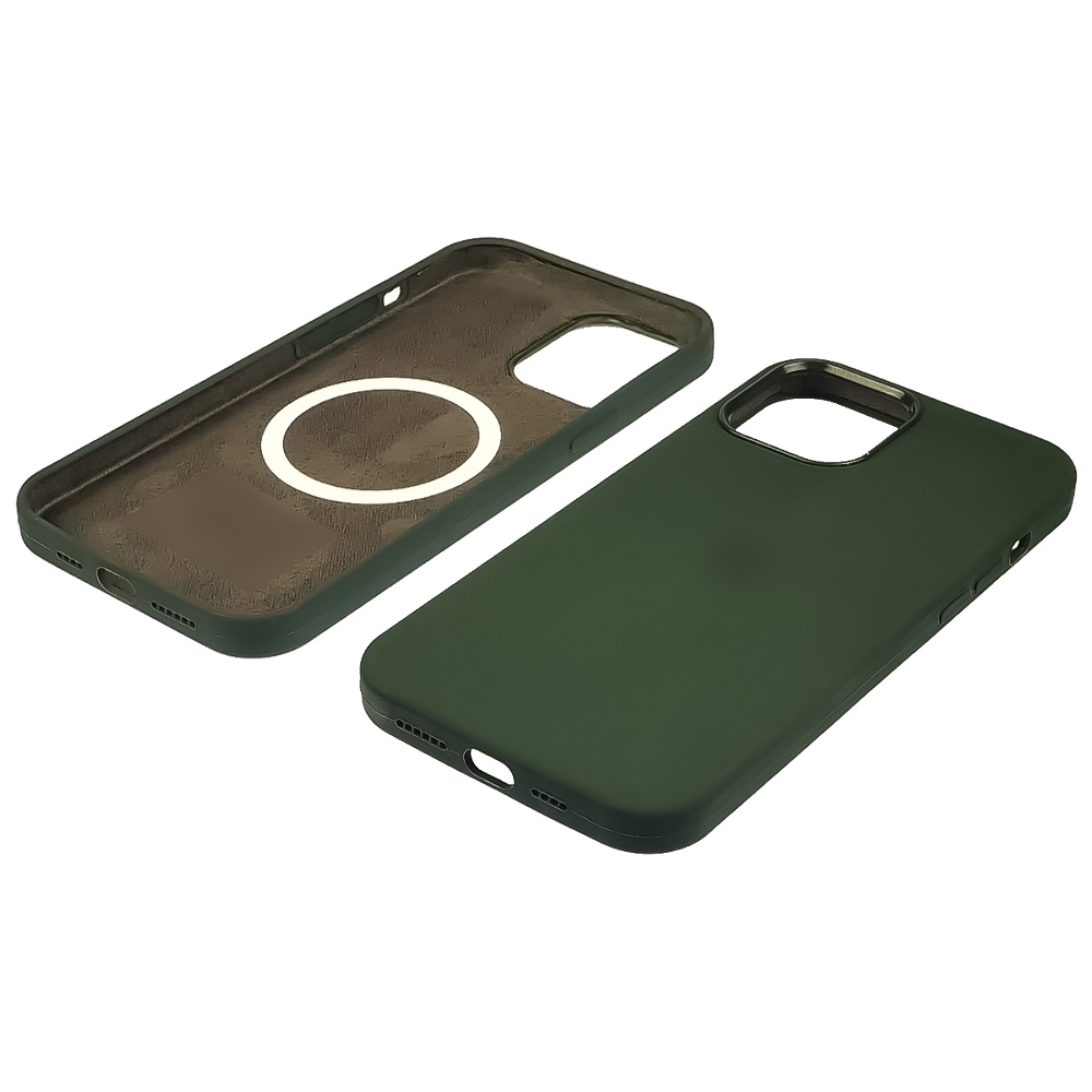 Чехол Full Silicone Case MagSafe для Apple iPhone 12/ 12 Pro  23 тёмно-зелёный копия