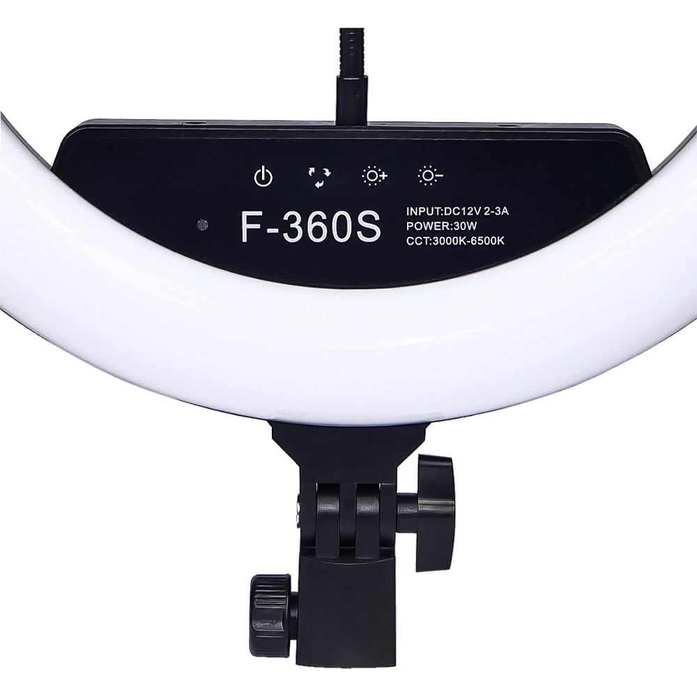 Кольцевая LED лампа F-360S с держателем для телефона и портативным пультом 14" 36см с блоком питания