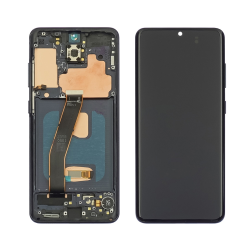 Дисплей для Samsung G985 Galaxy S20 Plus с чёрным тачскрином и синей корпусной рамкой OLED