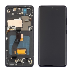 Дисплей для Samsung N975F Galaxy Note 10 Plus с чёрным тачскрином и синей корпусной рамкой OLED