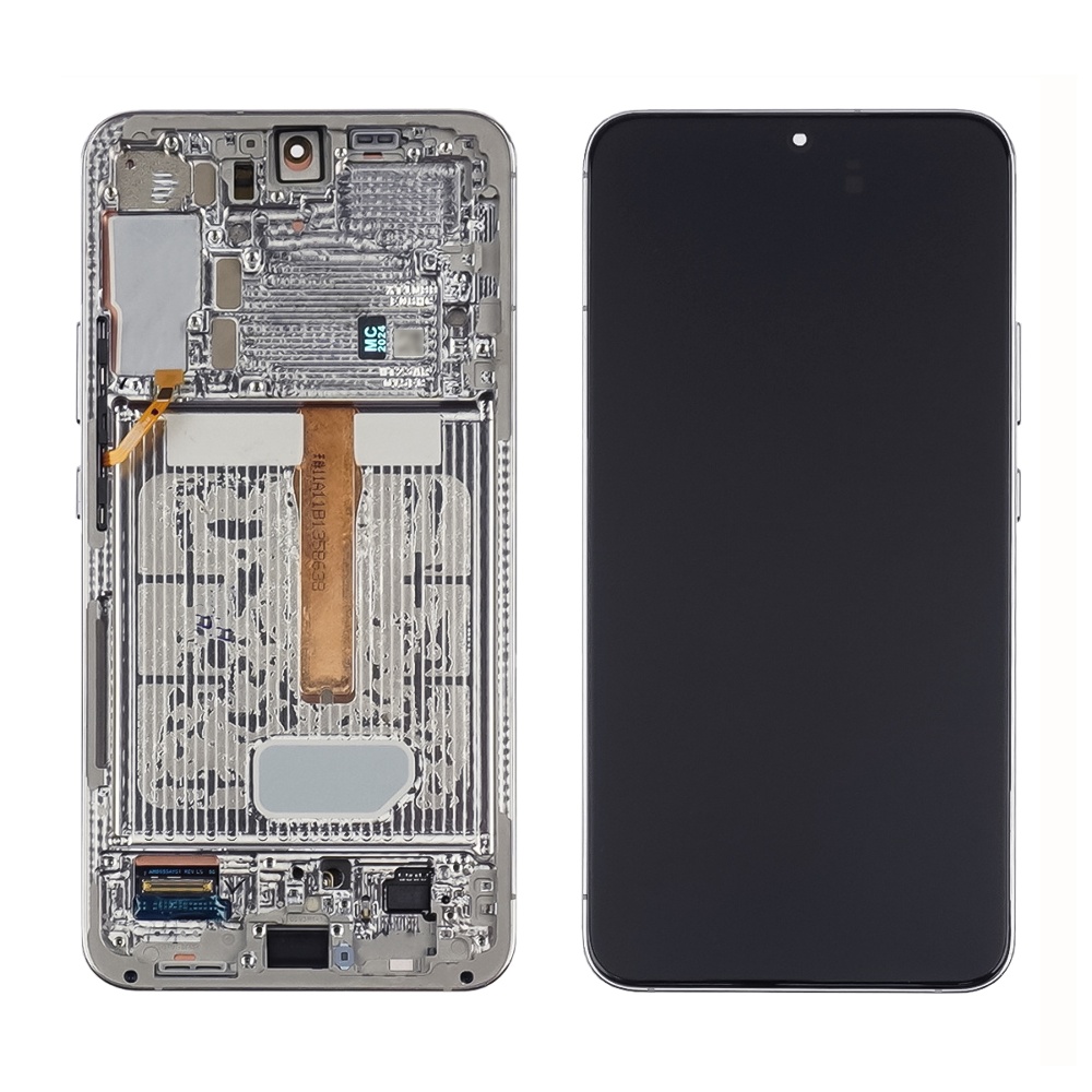 Дисплей для Samsung S906B Galaxy S22 Plus с чёрным тачскрином и синей корпусной рамкой OLED