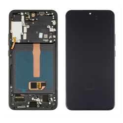 Дисплей для Samsung S908B Galaxy S22 Ultra с чёрным тачскрином и белой корпусной рамкой OLED