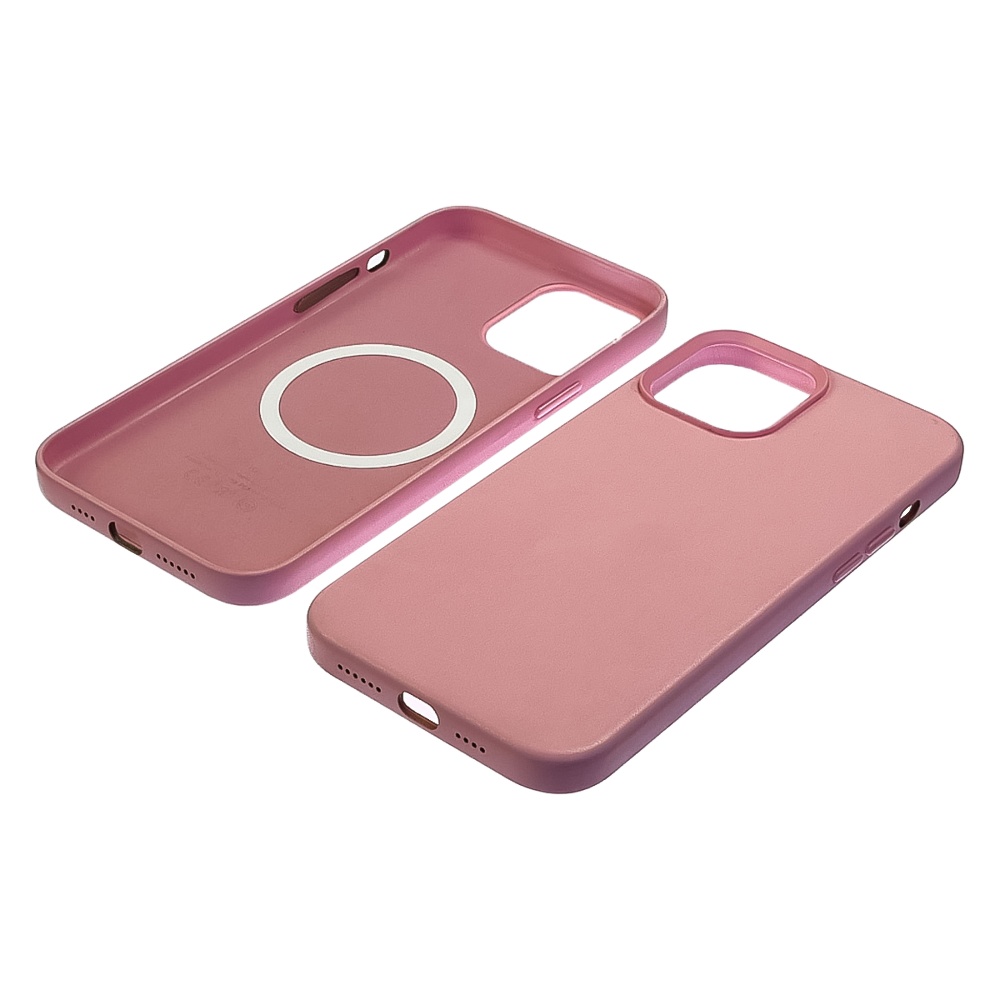 Чехол Leather Case with MagSafe для Apple iPhone 12 Pro Max  12 розовый