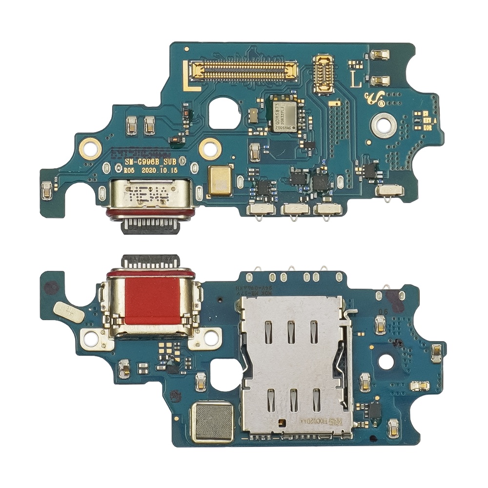 Разъём зарядки для Samsung G996 Galaxy S21 Plus на плате с микрофоном и компонентами Original