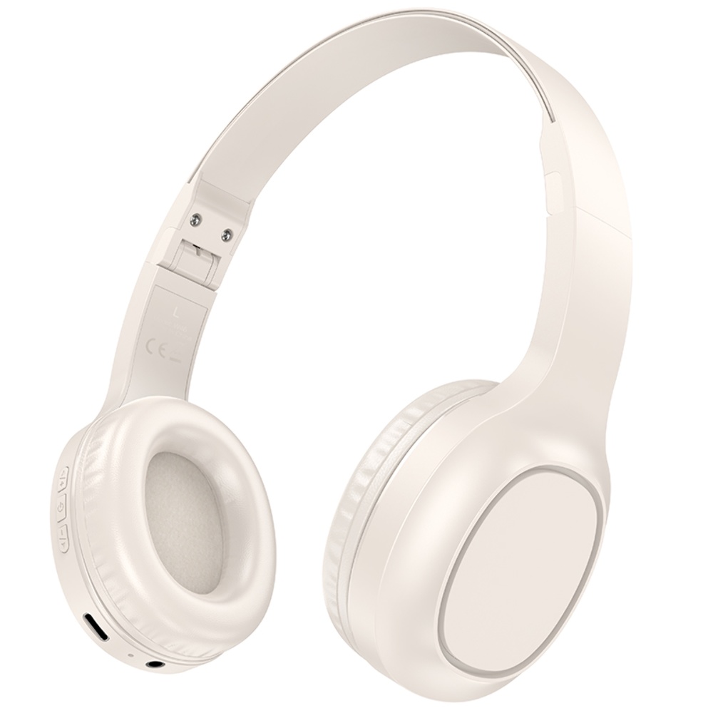 Беспроводные наушники Hoco W46 накладные milky white