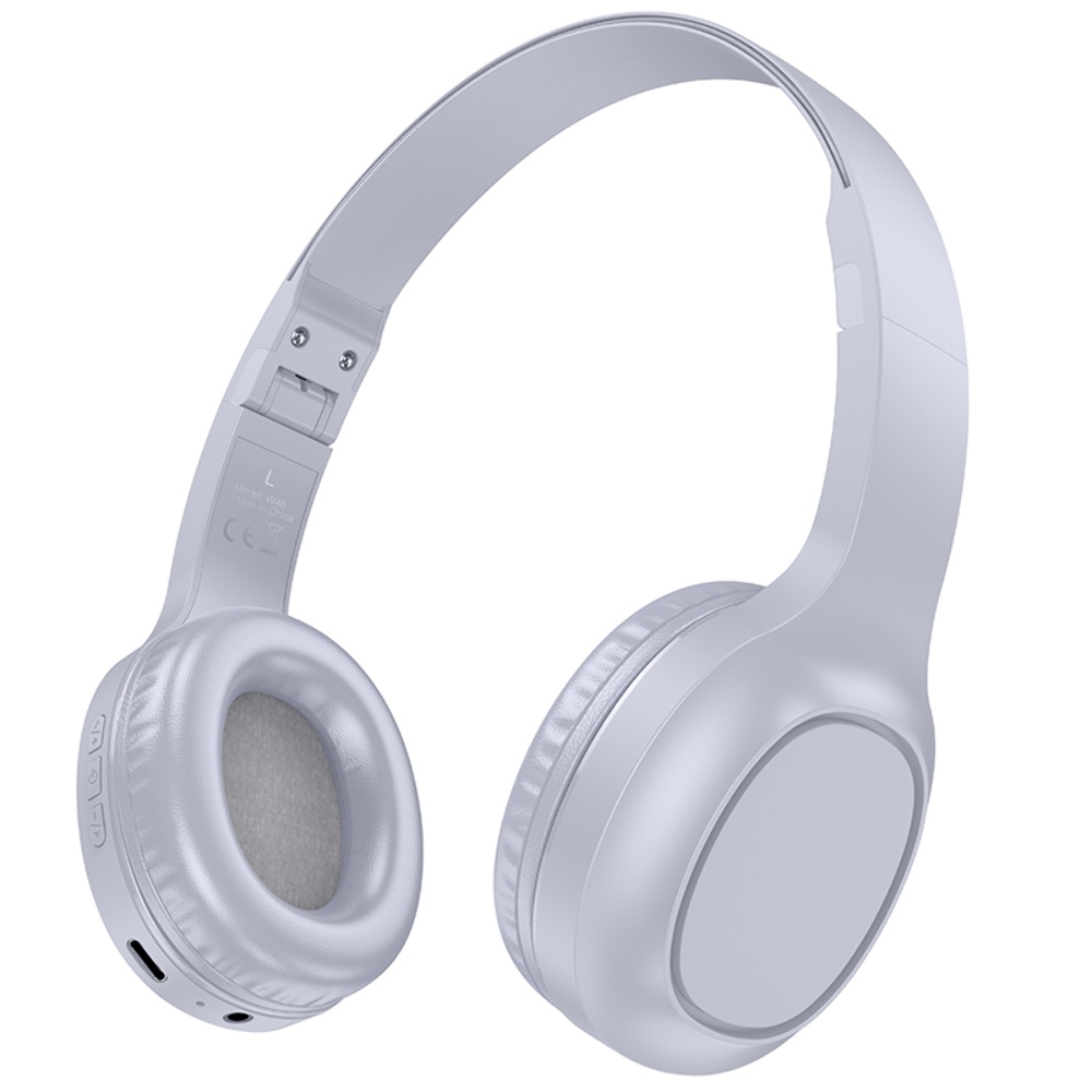 Беспроводные наушники Hoco W46 накладные light blue gray