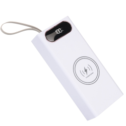 Корпус Multi-powerbank L16, под элементы 18650 до 16 шт, 22.5+15W, с беспроводной зарядкой и фонарём, белый Корпус Multi-powerbank L16, под элементы 18650 до 16 шт, 22.5+15W, с беспроводной зарядкой и фонарём, белый