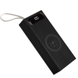 Корпус Multi-powerbank L16, под элементы 18650 до 16 шт, 22.5+15W, с беспроводной зарядкой и фонарём, черный