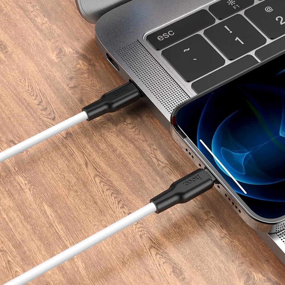 Кабель Hoco X21 Plus Type-C to Lightning PD 1m black white