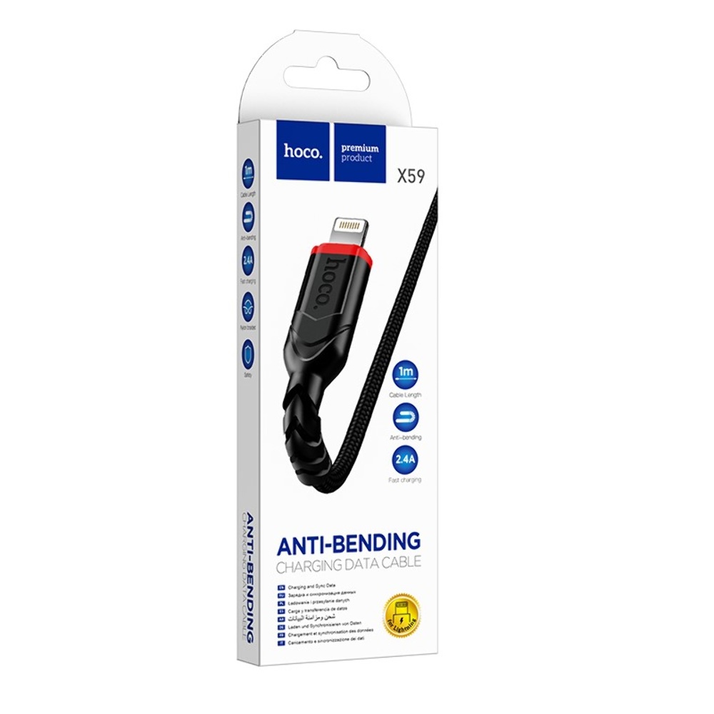 Кабель Hoco X59 USB to Lightning 1m black