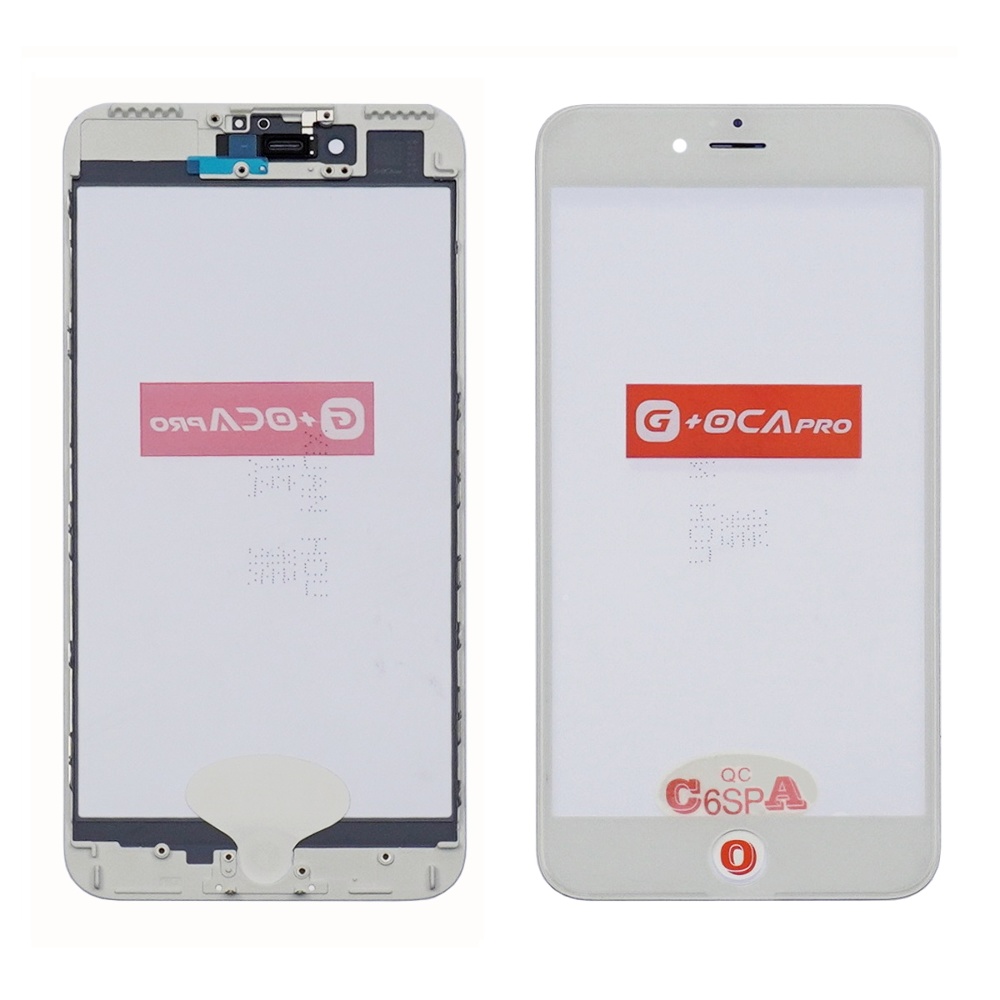 Стекло тачскрина с OCA плёнкой для Apple iPhone 7 Plus белое с рамкой и сеточкой G+OCA Pro