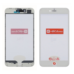 Стекло тачскрина с OCA плёнкой для Apple iPhone 8 Plus белое с рамкой и сеточкой G+OCA Pro