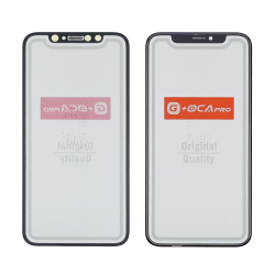 Стекло тачскрина с OCA плёнкой для Apple iPhone X чёрное с сеточкой G+OCA Pro
