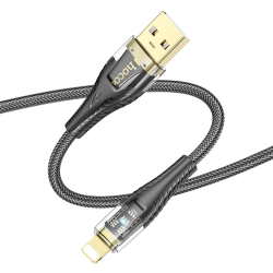 Кабель Hoco U121 с индикатором USB to Lightning 1.2m black