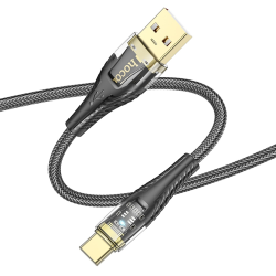 Кабель Hoco U121 с индикатором USB to Type-C 1.2m black Кабель Hoco U121 с индикатором USB to Type-C 1.2m black