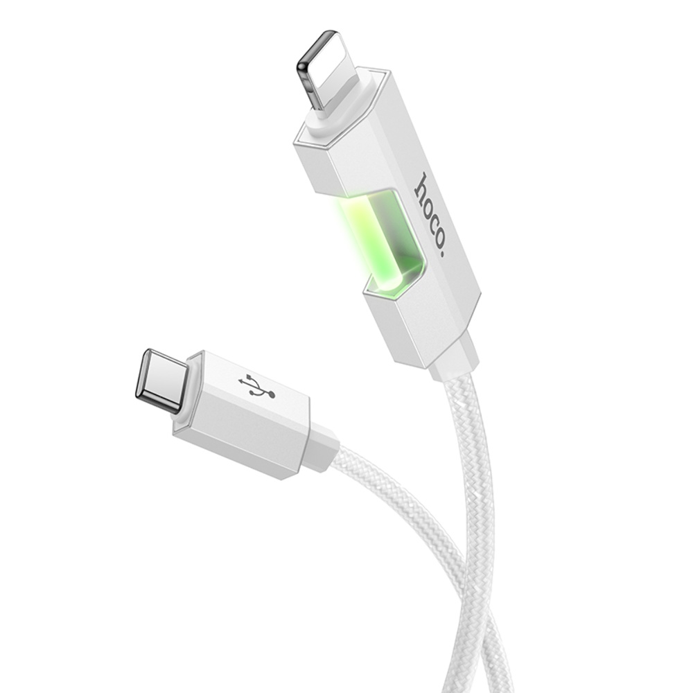 Кабель Hoco U123 с индикатором Type-C to Lightning PD 27W 1.2m grey