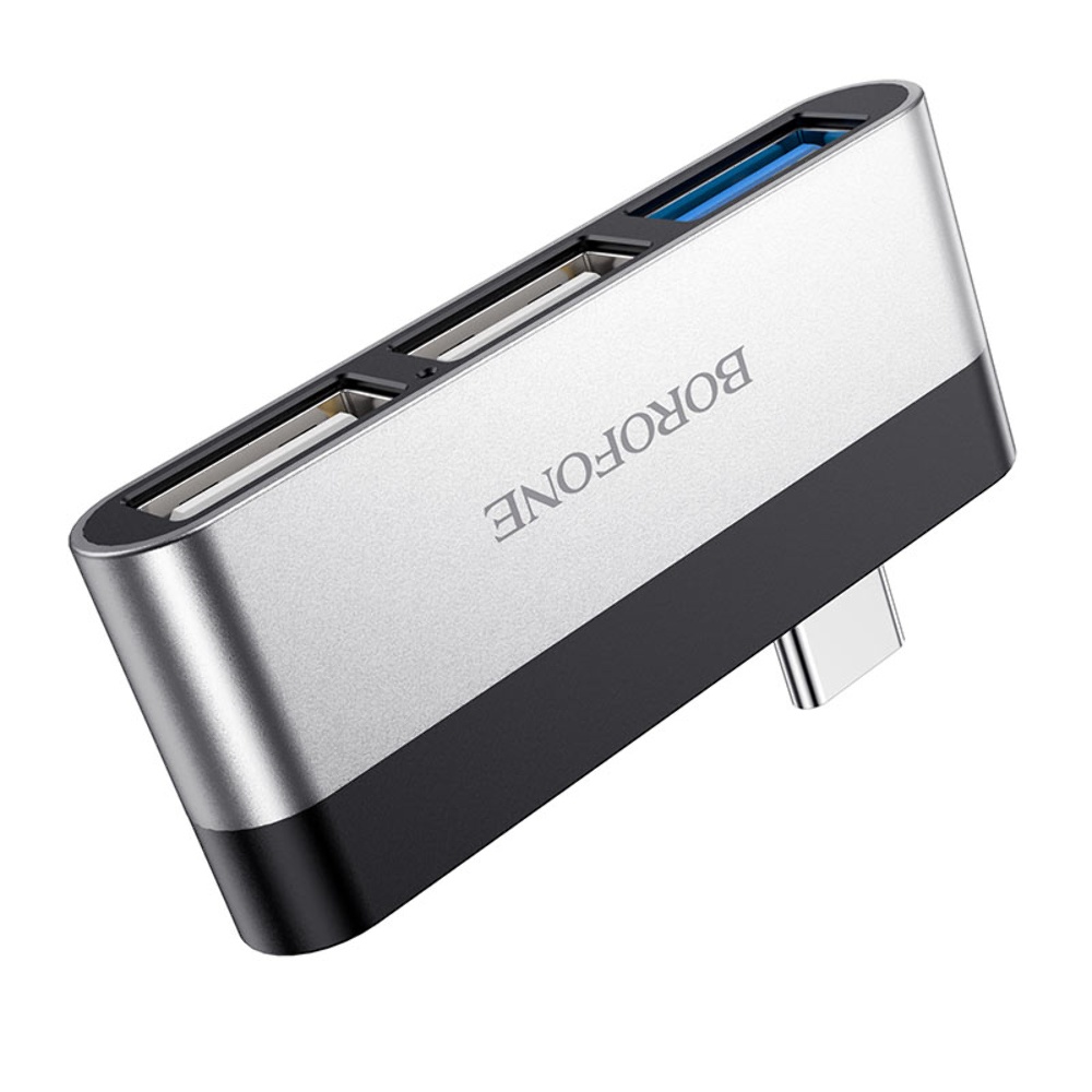 Мультиадаптер хаб Borofone DH1 3в1 Type-C to USB 3.0 (F)/ 2 USB 2.0 (F)