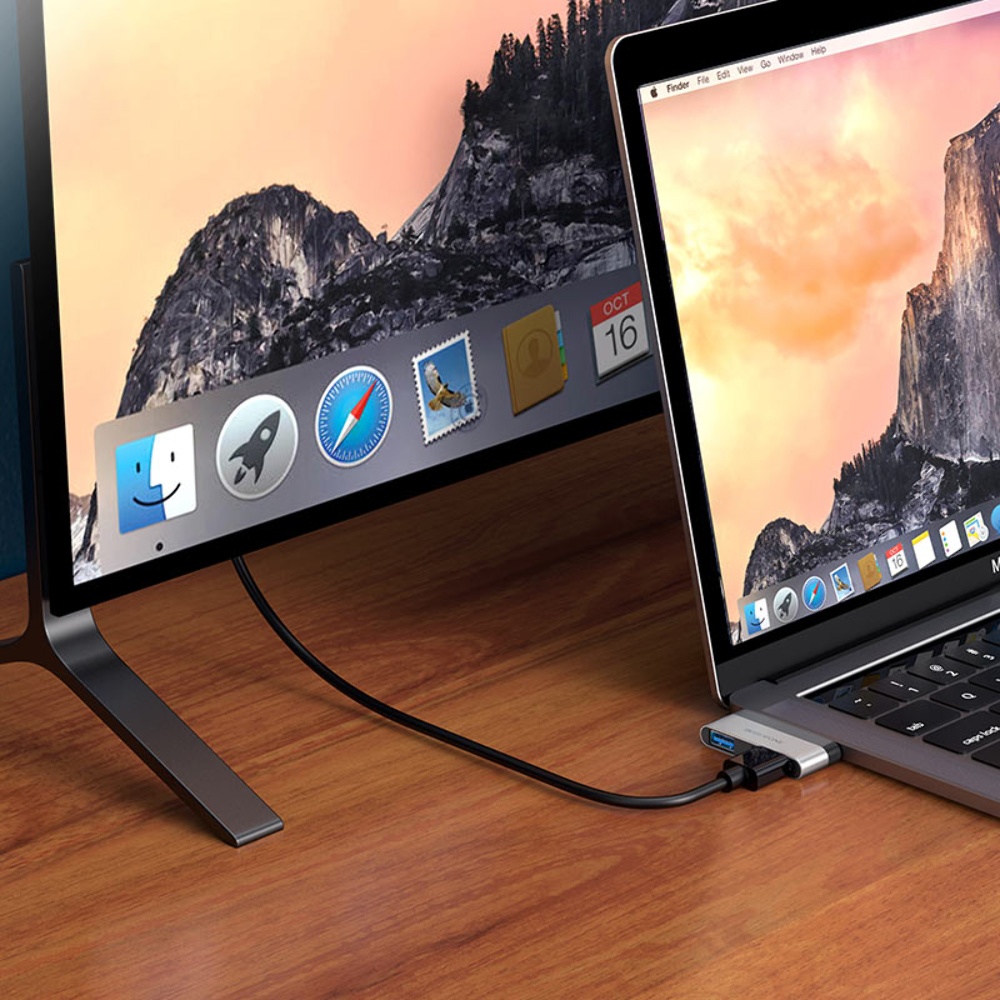 Мультиадаптер хаб Borofone DH2 2в1 Type-C to USB 3.0 (F)/ HDMI (F)