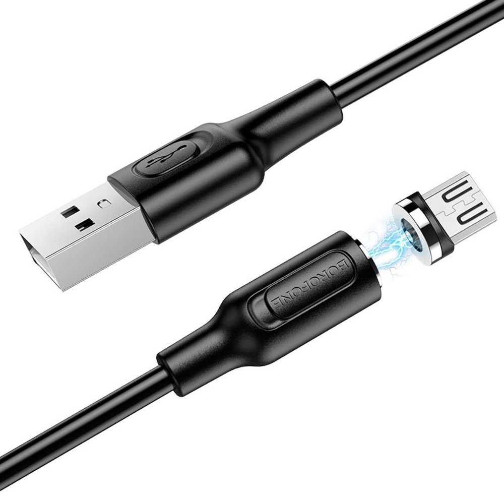 Кабель Borofone BX41 магнитный USB to MicroUSB 1m black