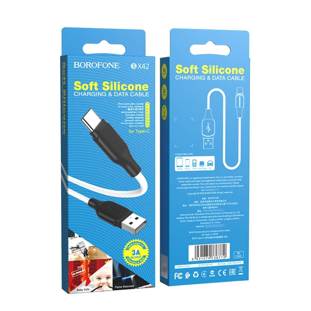 Кабель Borofone BX42 USB to Type-C 1m white