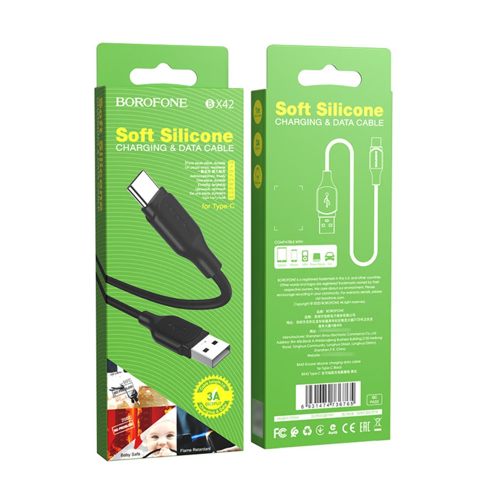 Кабель Borofone BX42 USB to Type-C 1m black