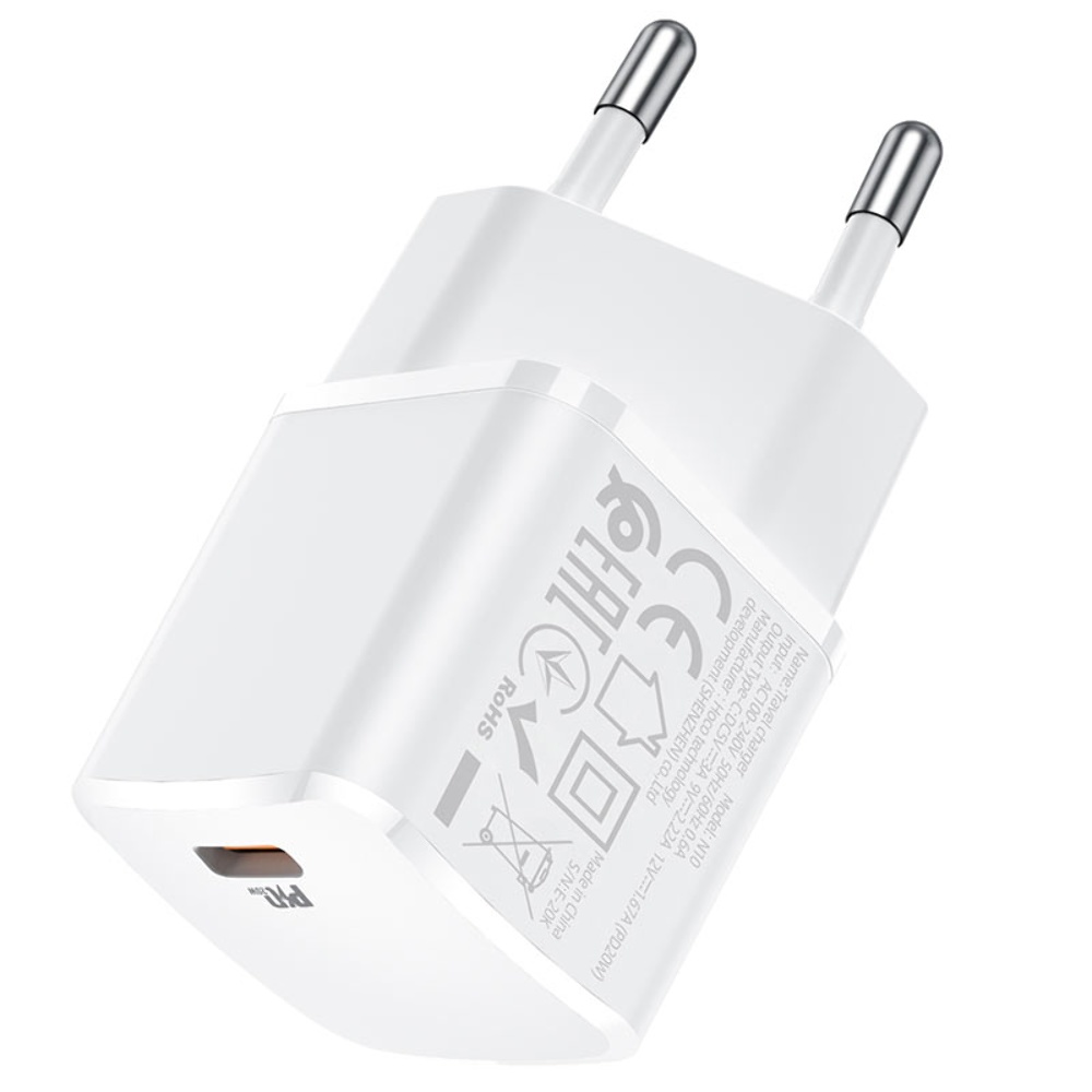 Сетевое зарядное устройство Hoco N10 Type-C PD 20W белое