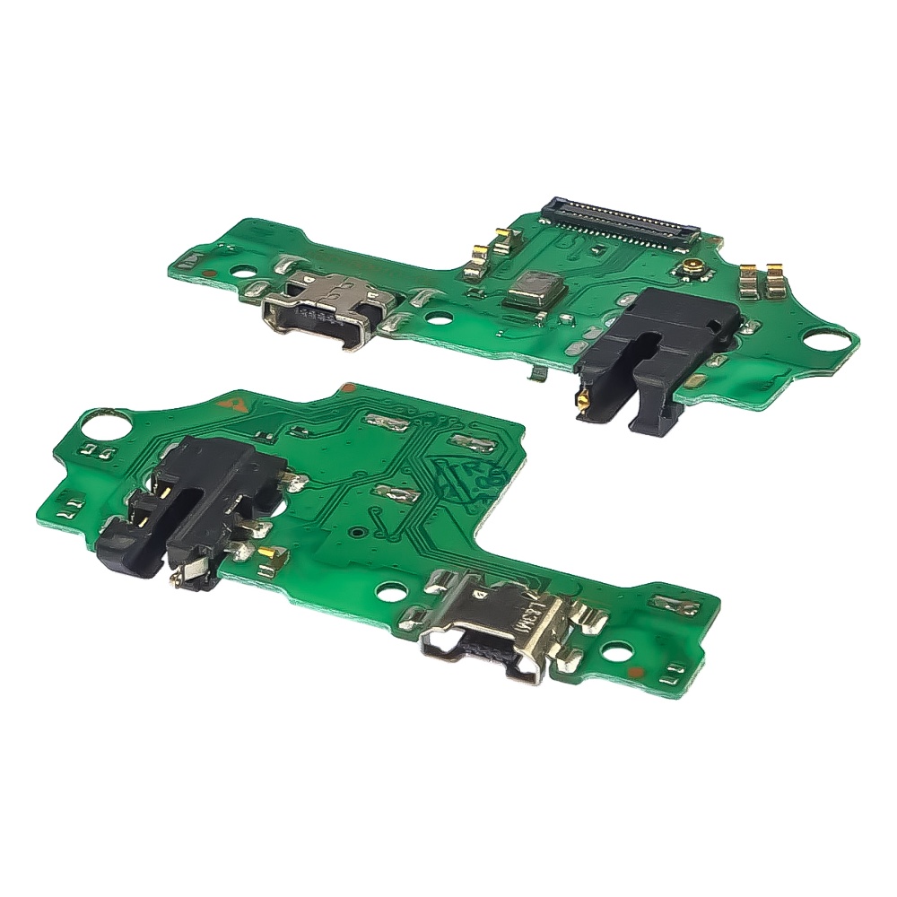 Разъём зарядки для Huawei Y9 (2019) на плате с микрофоном и компонентами