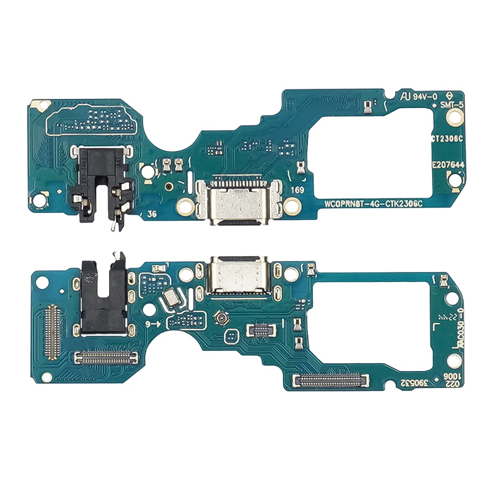 Разъём зарядки для Oppo Reno 8T на плате с микрофоном и компонентами