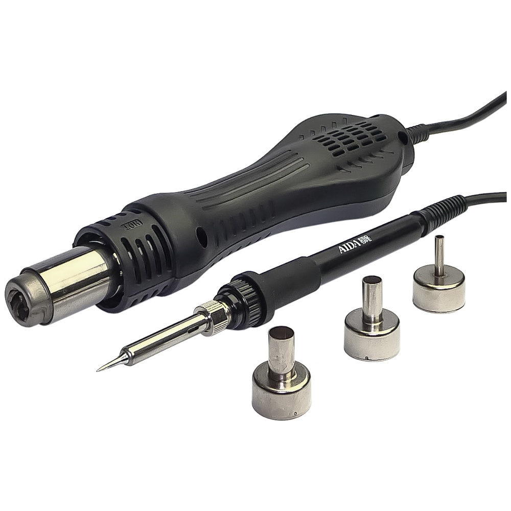 Паяльная станция Aida 8586, фен, паяльник с нагревательным элементом Hakko, цифровая индикация