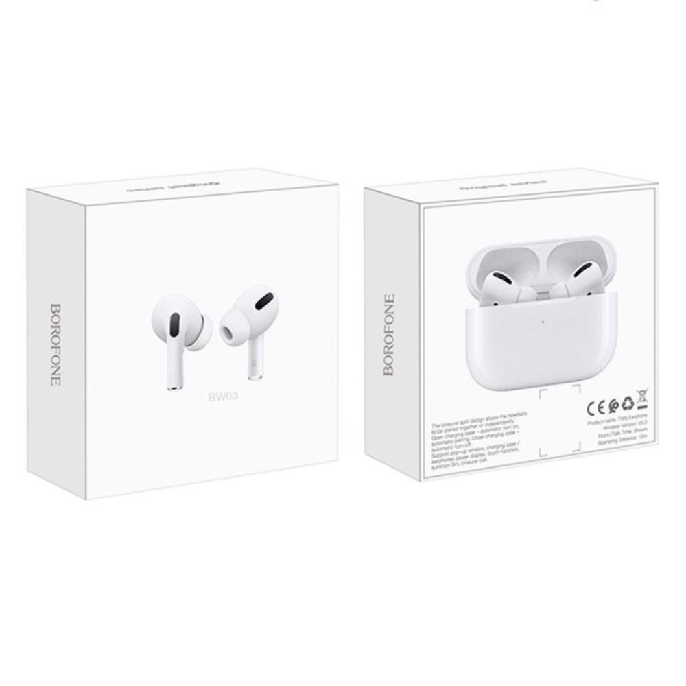 Беспроводные TWS наушники Borofone BW03/ BE48/ BE36 вакуумные white