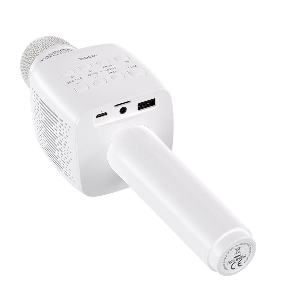 Беспроводной караоке микрофон колонка Hoco BK5 white