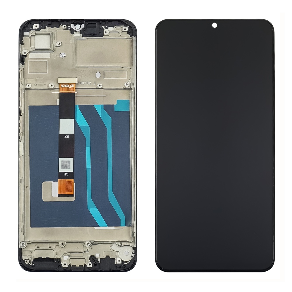 Дисплей для Realme C51/ C53 с чёрным тачскрином и корпусной рамкой