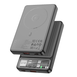 Power bank Hoco Q18 10000mAh PD 22.5W магнитный с функцией беспроводной зарядки черный
