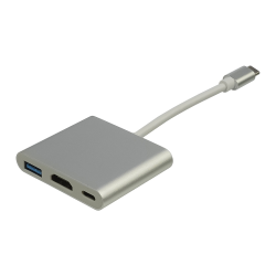 Мультиадаптер хаб Type-C - HDMI + USB3.0 + Type-C белый