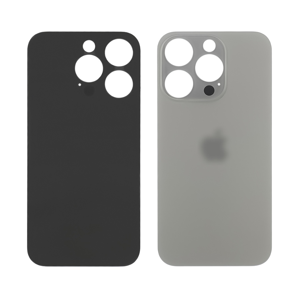 Заднее стекло корпуса для Apple iPhone 15 Pro Natural Titanium (серебристое)