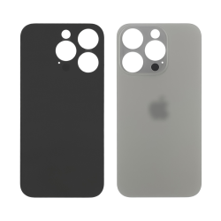 Заднее стекло корпуса для Apple iPhone 15 Pro Natural Titanium (серебристое)
