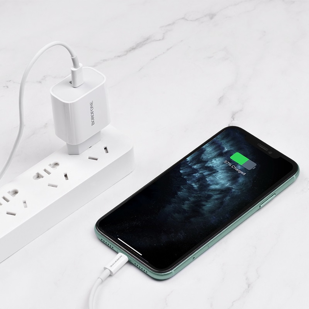 Сетевое зарядное устройство Borofone BA38A Plus Type-C PD 20W белое