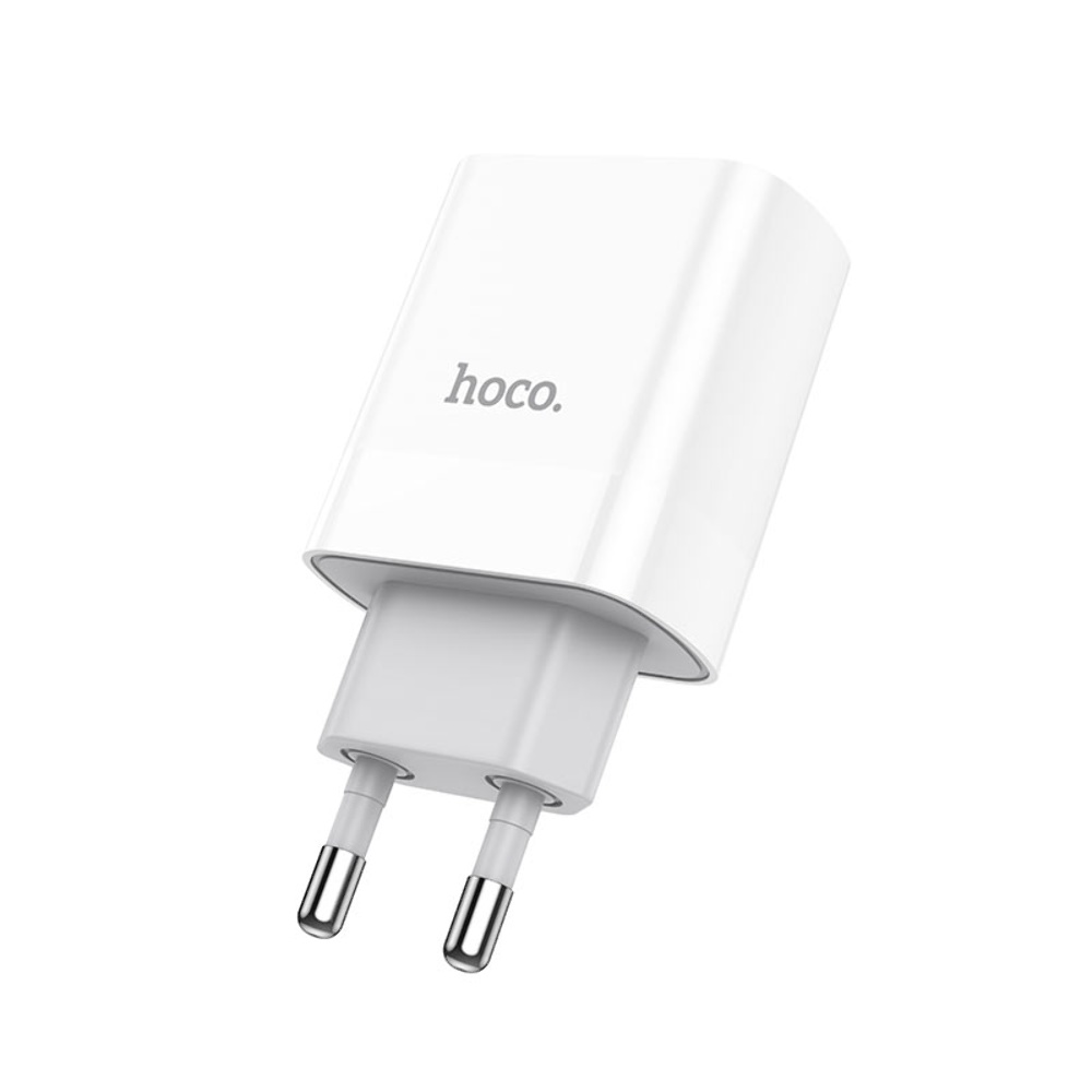 Сетевое зарядное устройство Hoco C80A USB/ Type-C QC PD 20W белое