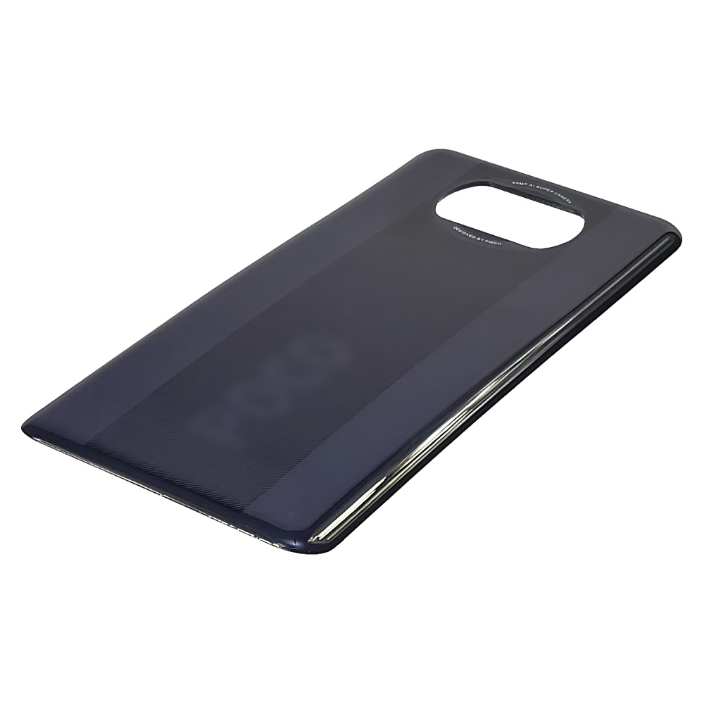 Задняя крышка для Xiaomi Poco X3 Pro Phantom Black (серо-синяя)