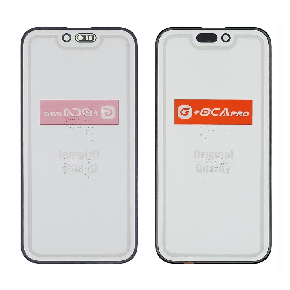 Стекло тачскрина с OCA плёнкой для Apple iPhone 15 Pro чёрное G+OCA Pro