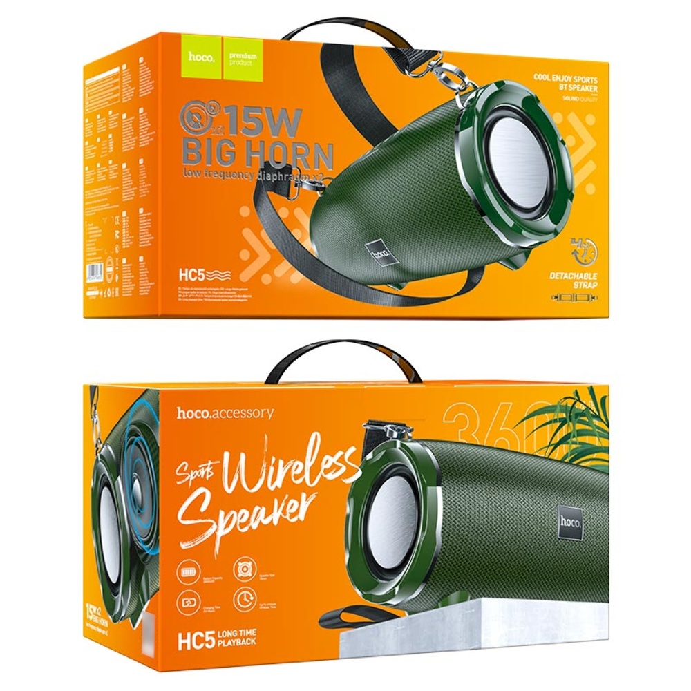 Портативная Bluetooth колонка Hoco HC5 dark green