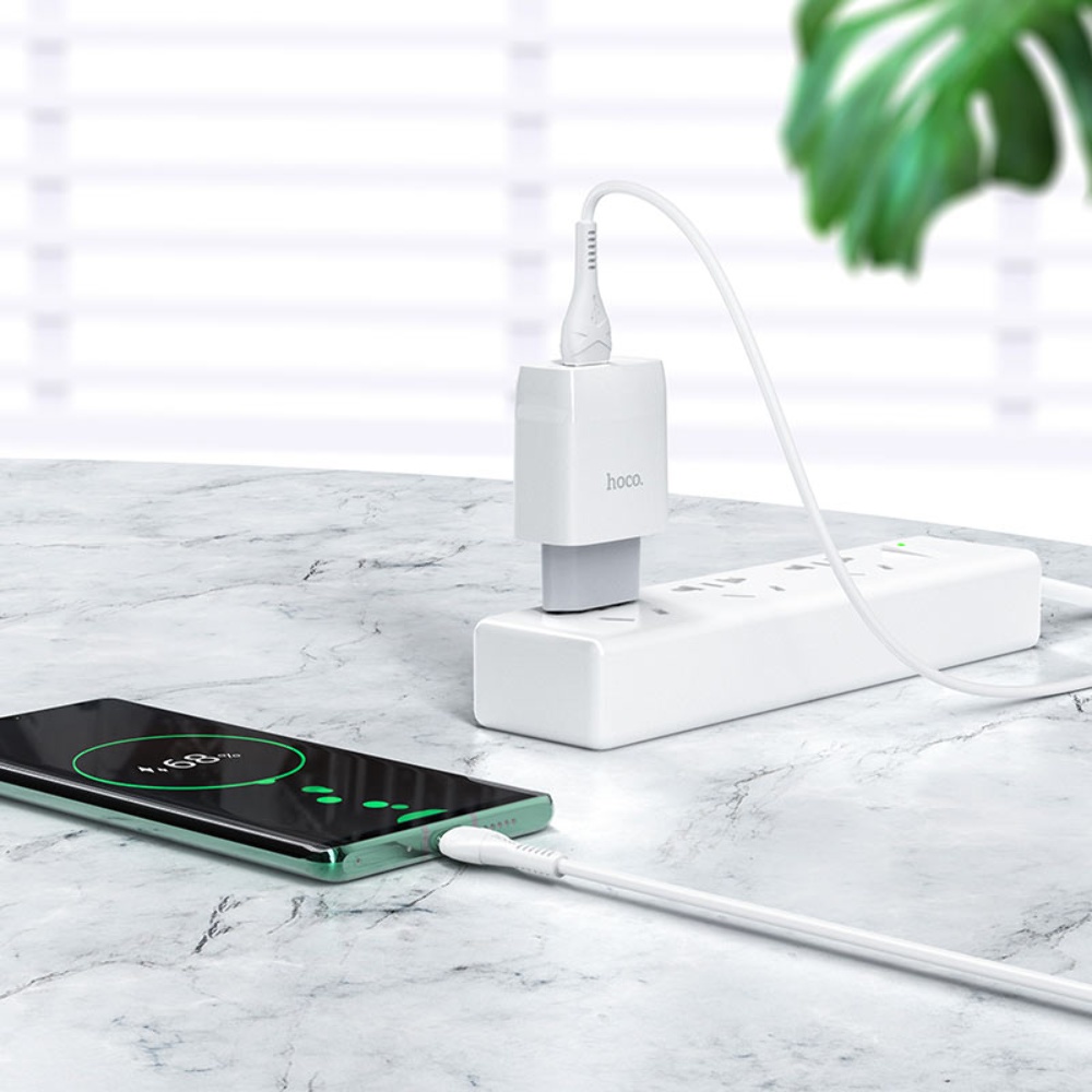 Сетевое зарядное устройство Hoco C72Q USB QC 18W белое