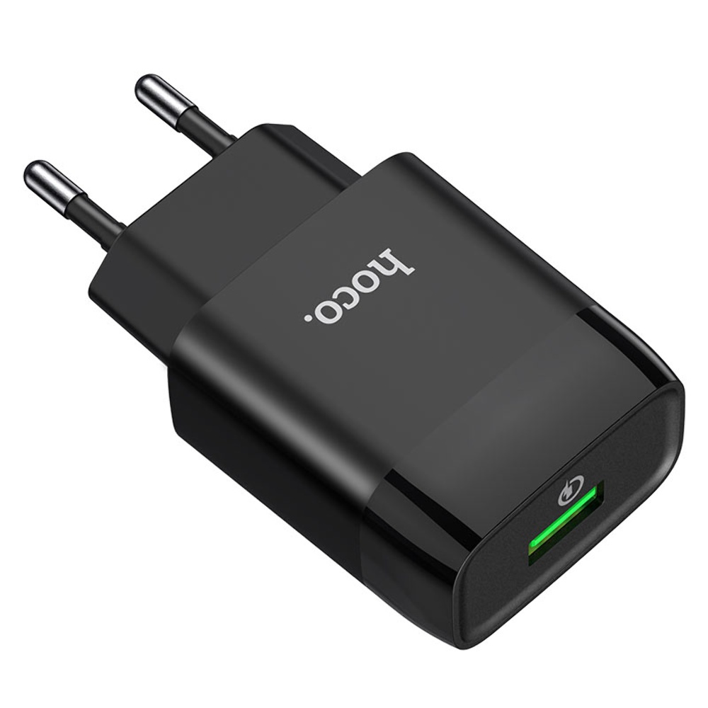 Сетевое зарядное устройство Hoco C72Q USB QC 18W черное