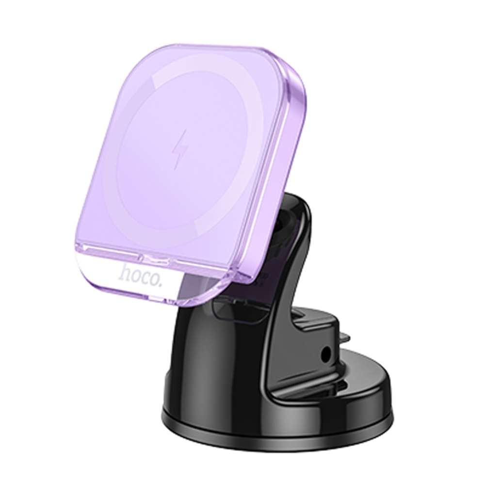 Автодержатель Hoco HW18 магнитный с беспроводной зарядкой 15W romantic purple