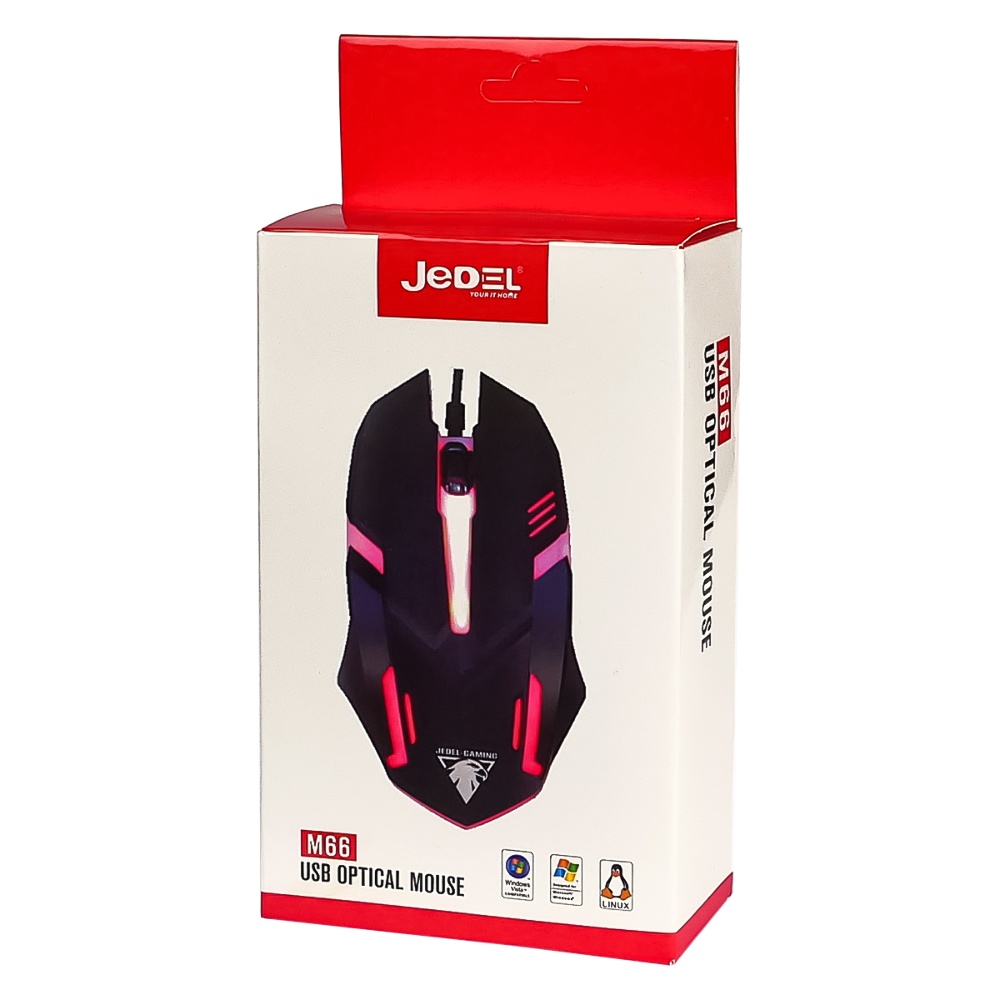 Игровая мышь Jedel M66 1000 DPI с RGB подсветкой черная