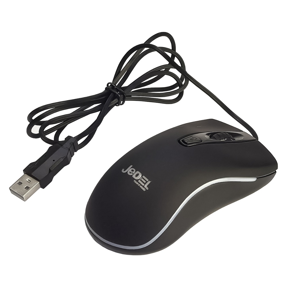 Мышь Jedel M80 1600 DPI с RGB подсветкой черная