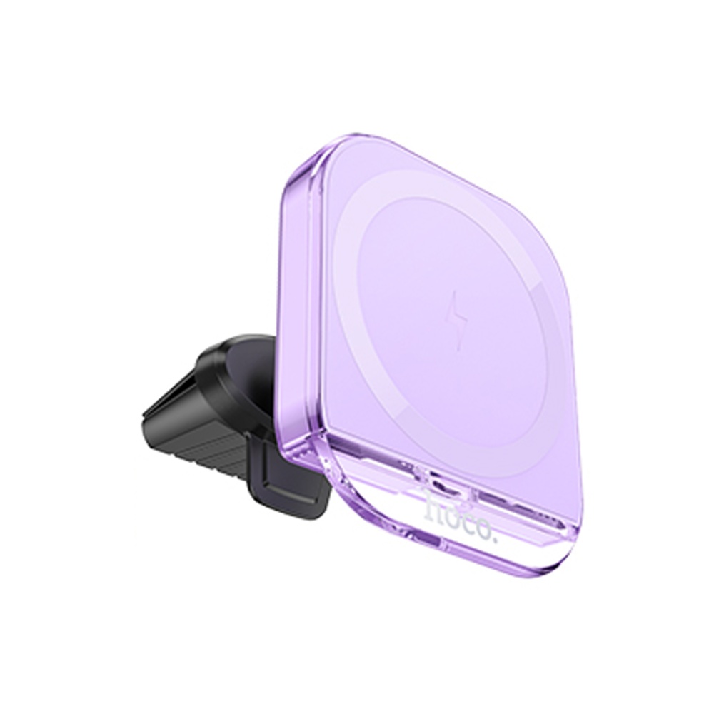 Автодержатель Hoco HW17 магнитный с беспроводной зарядкой 15W romantic purple