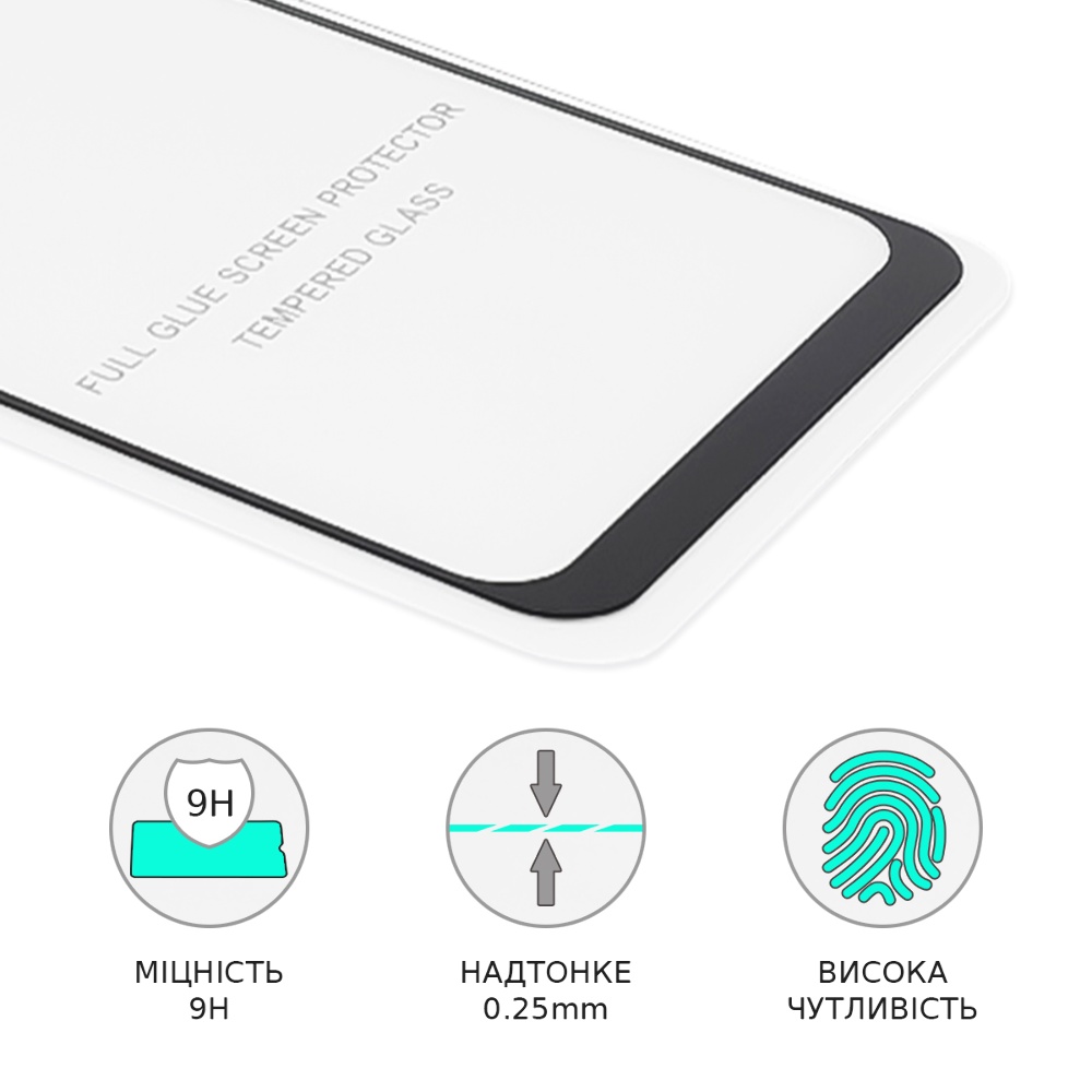 Защитное стекло для Samsung A115/ M115 A11/ M11 (2019) Full Glue (0.25 мм, 2.5D, чёрное) Люкс