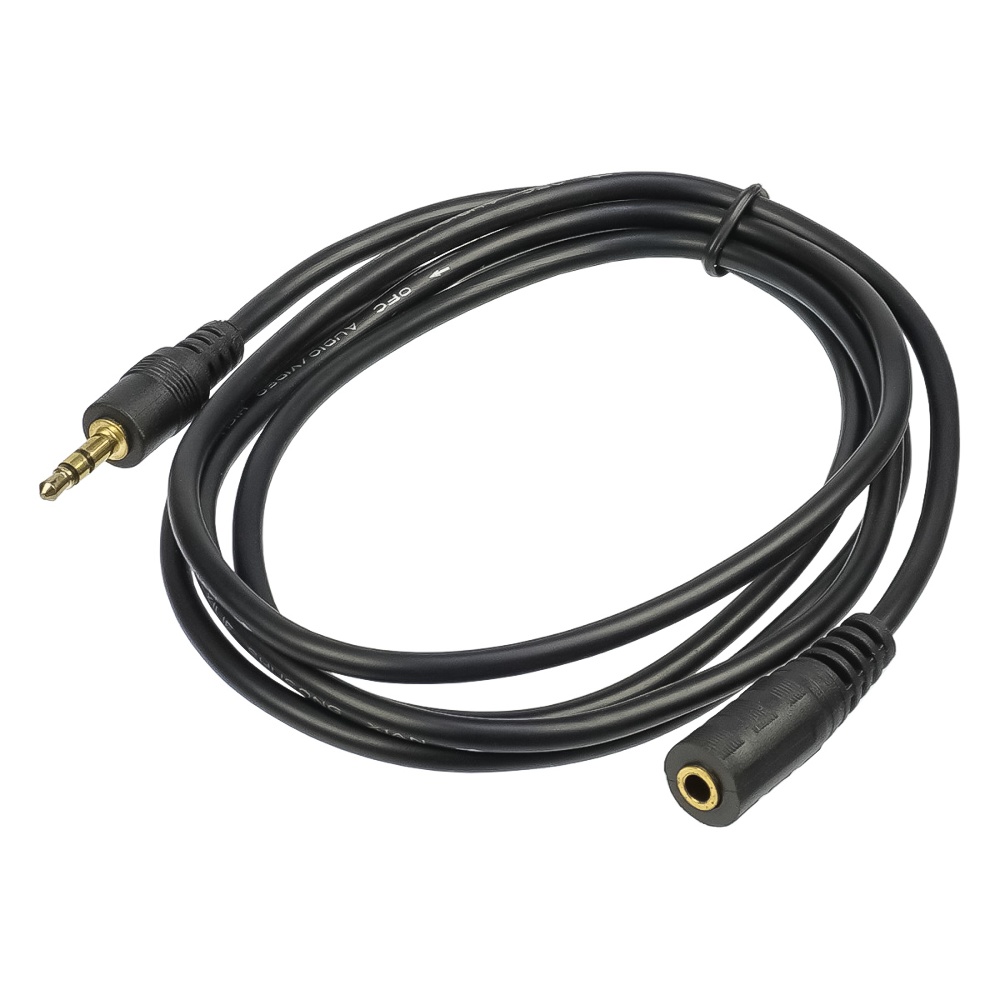 Кабель удлинитель Jack 3.5 to Jack 3.5 (F) 1.5m black