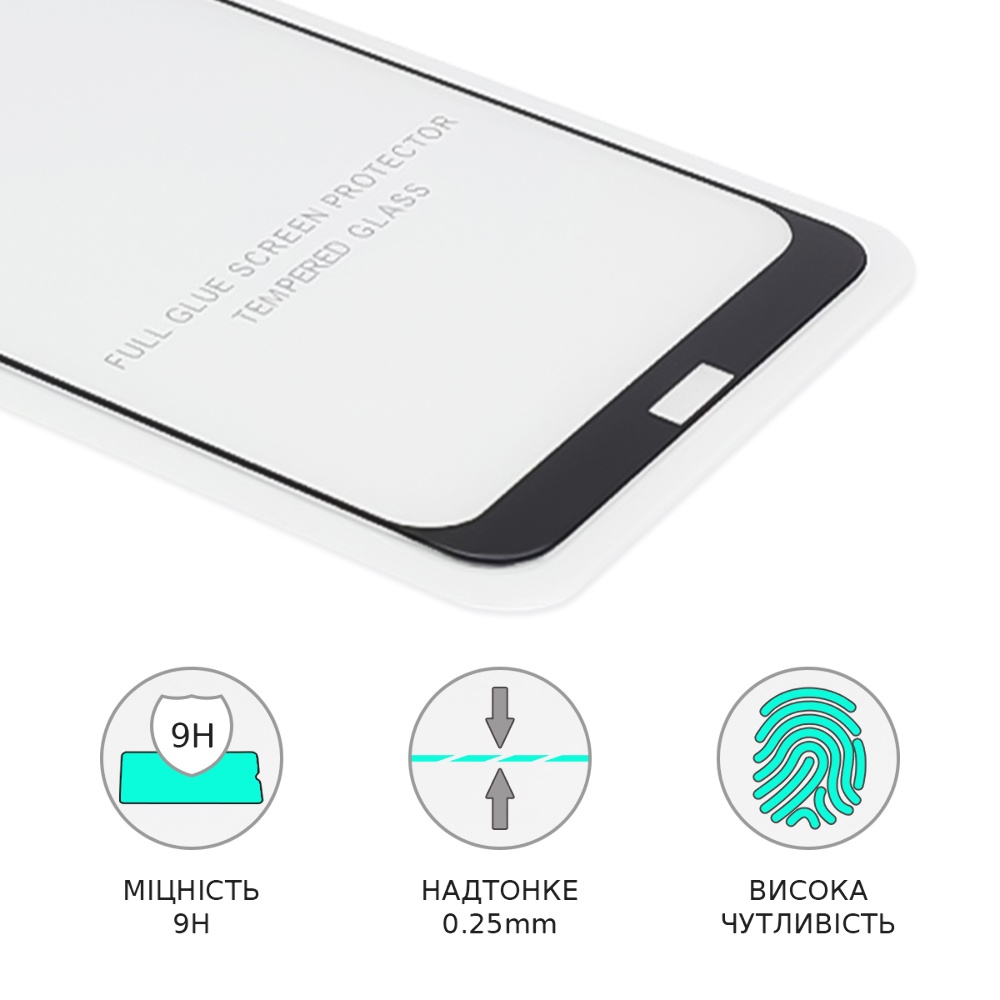 Защитное стекло для Xiaomi Redmi Note 5/ 5 Pro Full Glue (0.25 мм, 2.5D, чёрное) Люкс